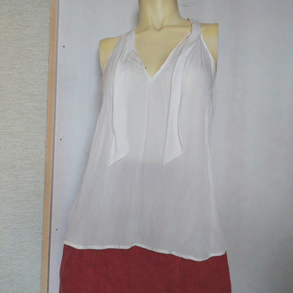 Joie Silk White Sleeveless Blouse